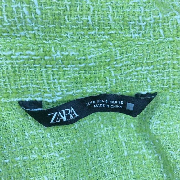 Zara Green Textured Sleeveless Preppy Mini Dress - Picture 8 of 8